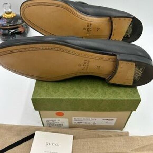 Men's Gucci Jordaan Horsebit loafers size 10 fits 11 US made in Italy - Picture 8 of 8